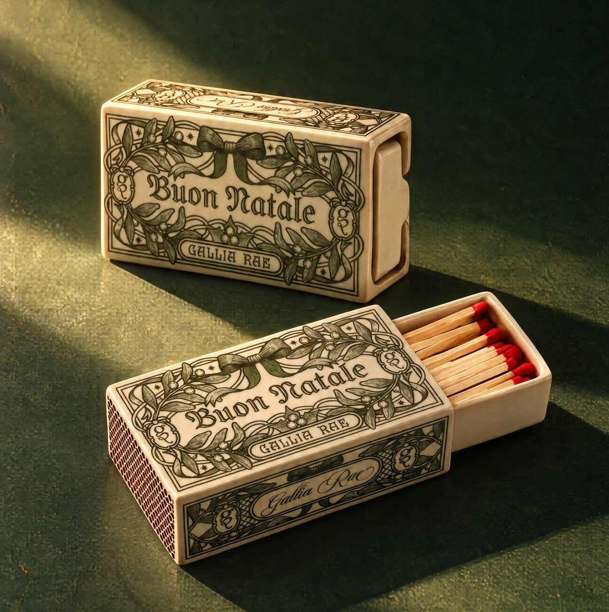 The Buon Natale Matchbox | Ceramic Trinket Box - Gallia Rae