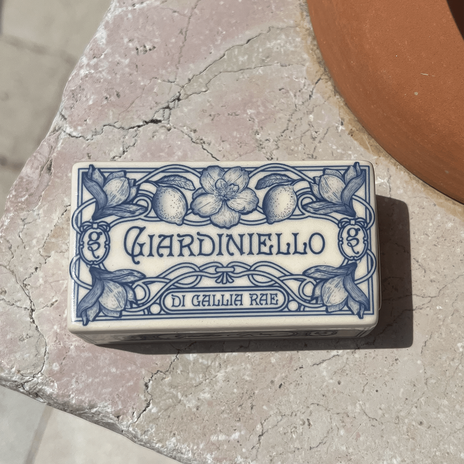 Ceramic Matchbox | Creamware Match Holder & Trinket Box