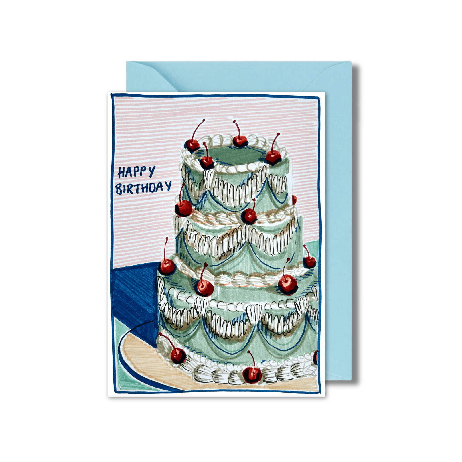 Birthday Card | Vintage Tiered Cake - Gallia Rae