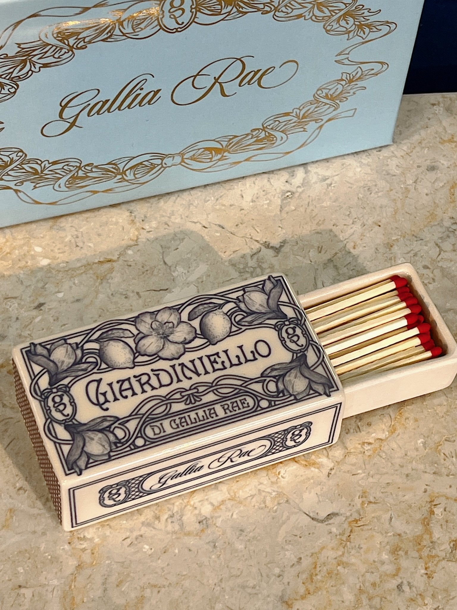 Ceramic Matchbox | Creamware Match Holder & Trinket Box